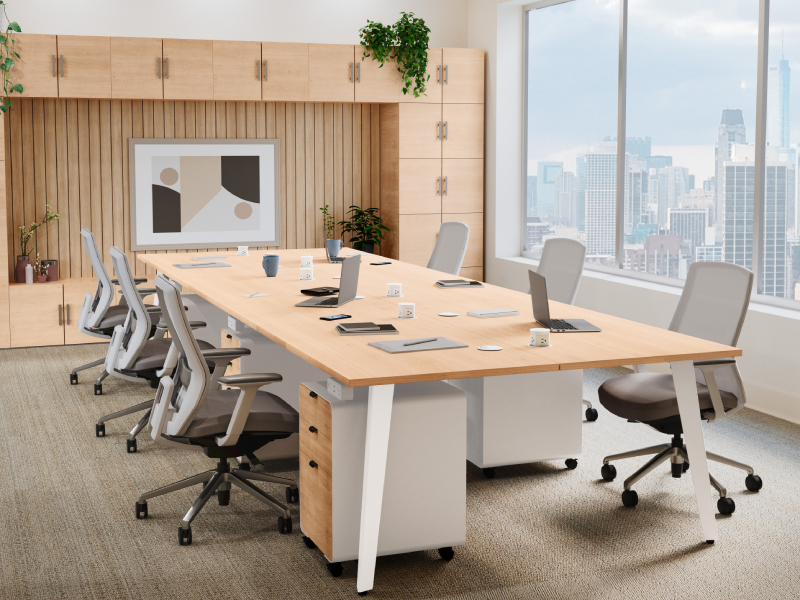 Conference chairs by UPLIFT Desk in a modern meeting room.