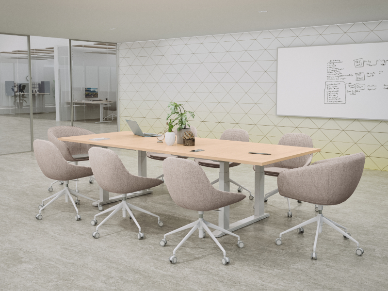 Rivervue Chairs by UPLIFT Desk around a conference table.