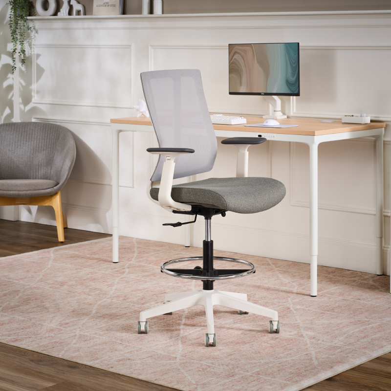 The Clarksville Ergonomic Drafting Chair in Fog.