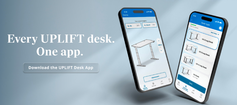 Download the UPLIFT Desk App from the Apple App Store or Google Play.