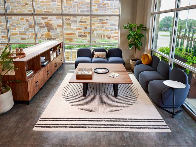 UPLIFT Desk showroom ribbon-cutting
