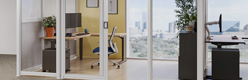 Spaces Wall System private office with door