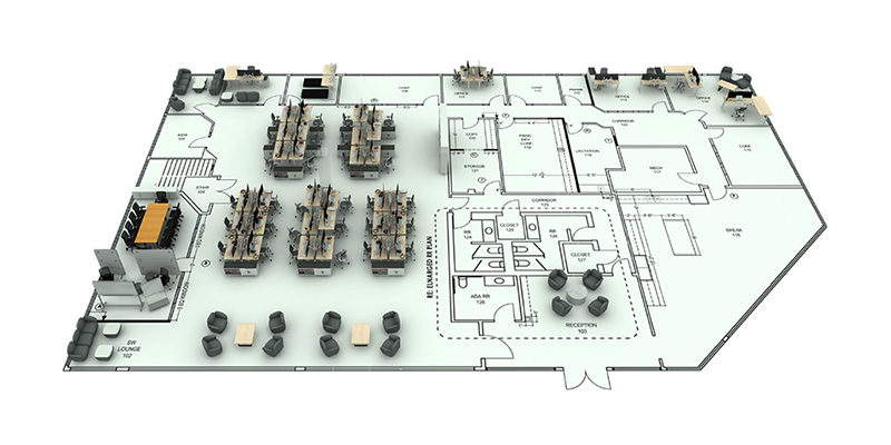 Professional office space planning guide featuring modern workspace design