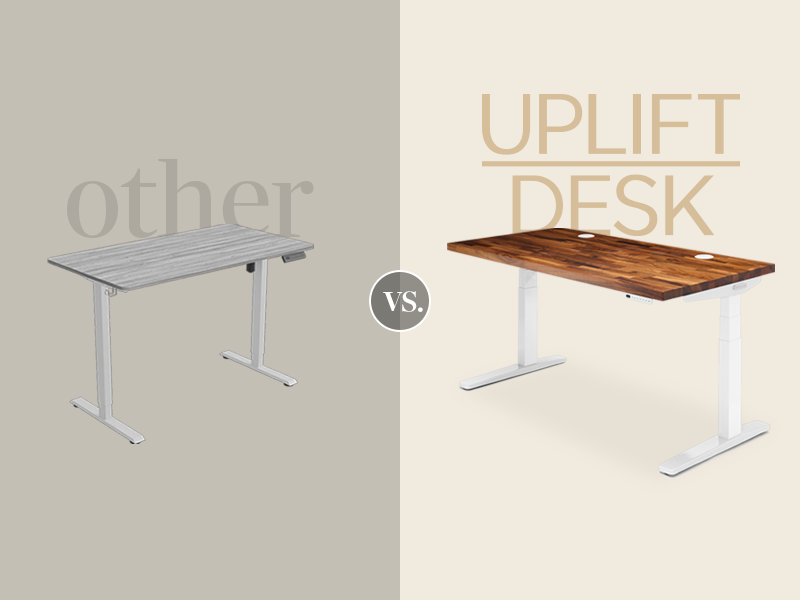 UPLIFT V3 Standing Desk comparison showing superior stability and engineering excellence