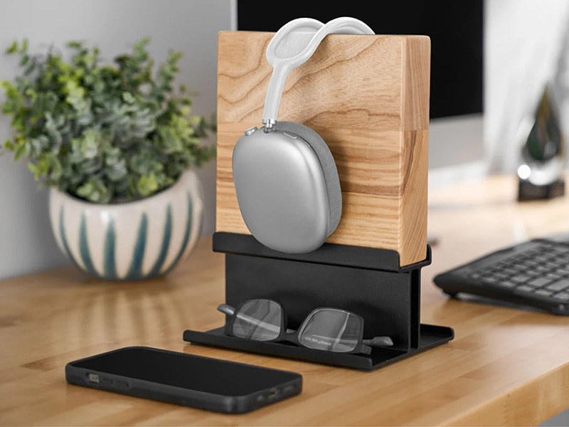 Headphone Stand keeping audio equipment organized and accessible