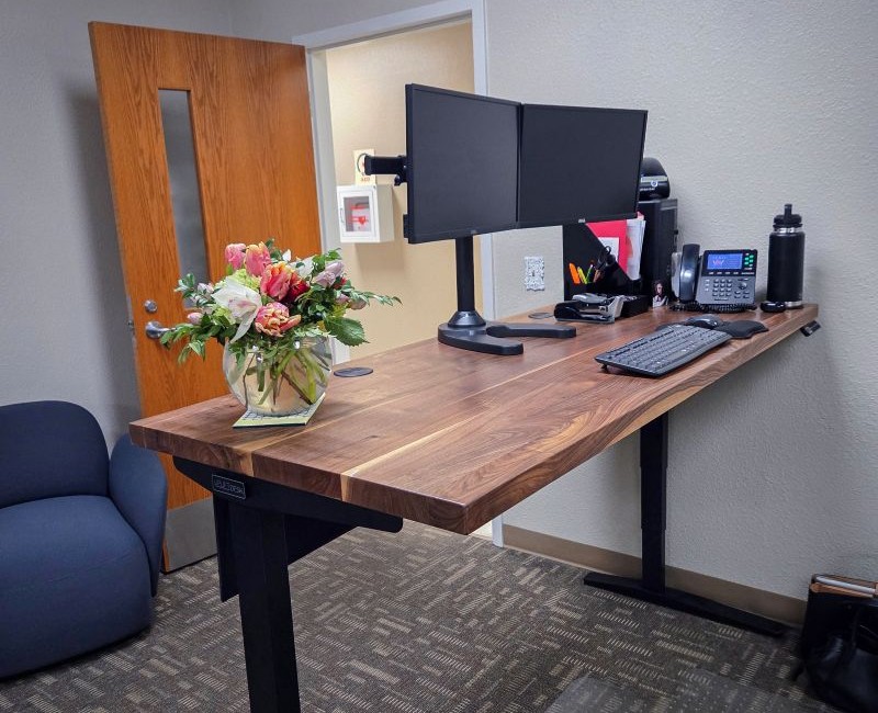 UPLIFT Desk height-adjustable workstations in Burnet CISD Special Programs office