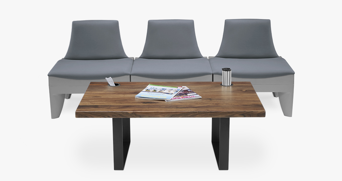 SoCo Lounge Seating with 48 x 30 Walnut Solid Wood Coffee Table
                    