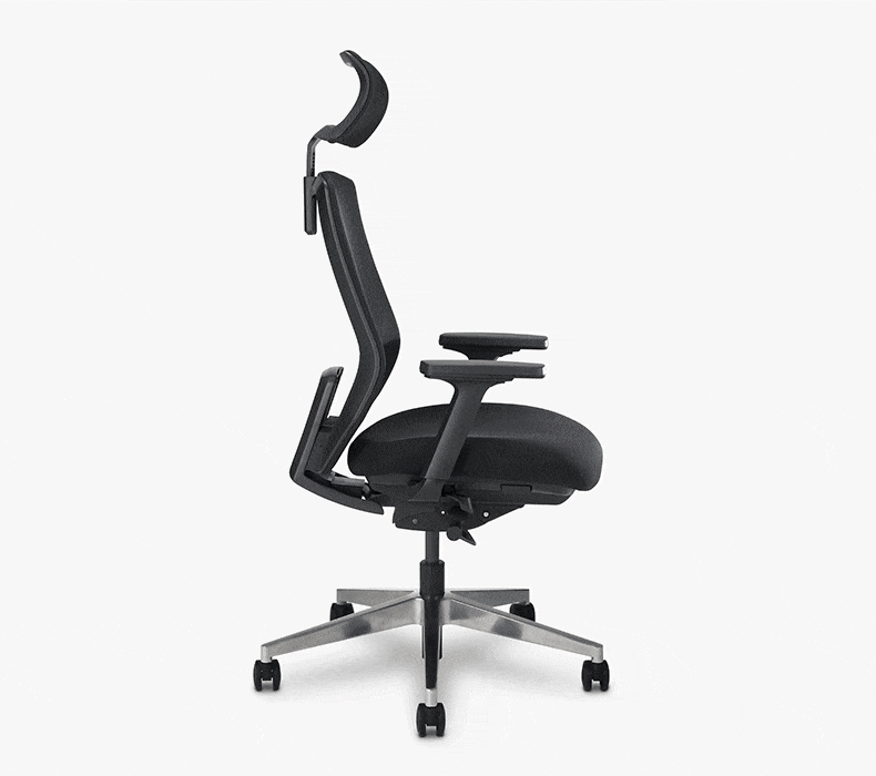 A gif showing the synchro-tilt mechanism on the Envoke Ergonomic Chair