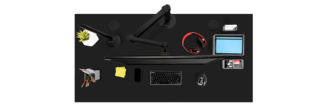 Seven GREENGUARD Gold Laminate Desktops by UPLIFT Desk and hundreds of Custom Laminate Desktops are available to order