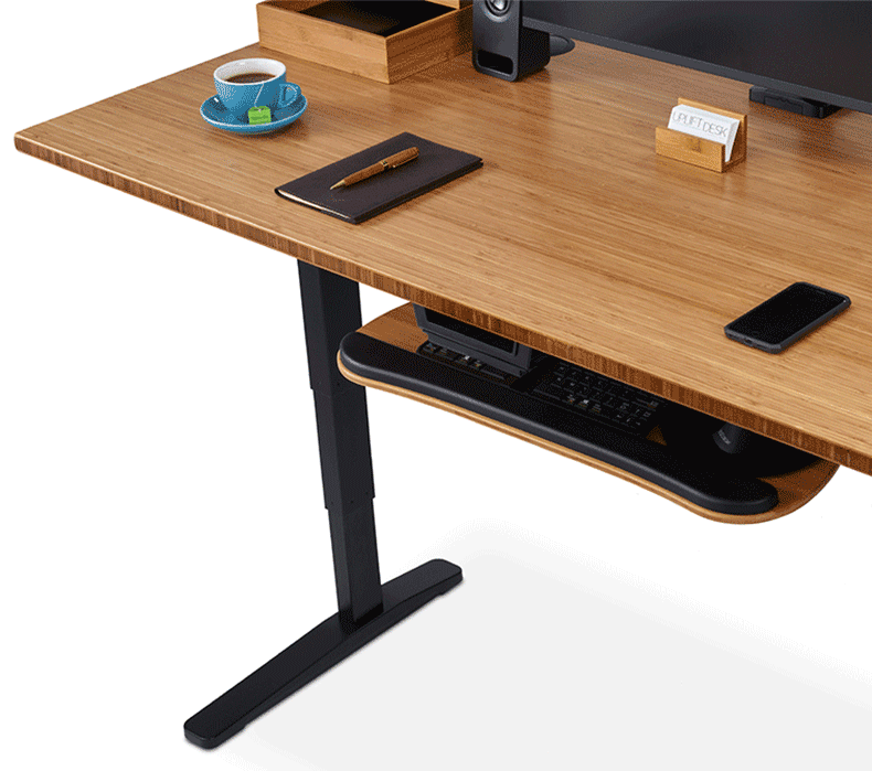 A GIF showing the Quick Adjust mechanism with a Bamboo Big Standard Keyboard Tray