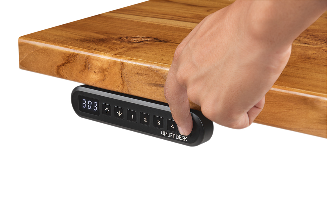 The Advanced Digital Keypad gives users handy digital readouts of their favorite desk heights in inches.