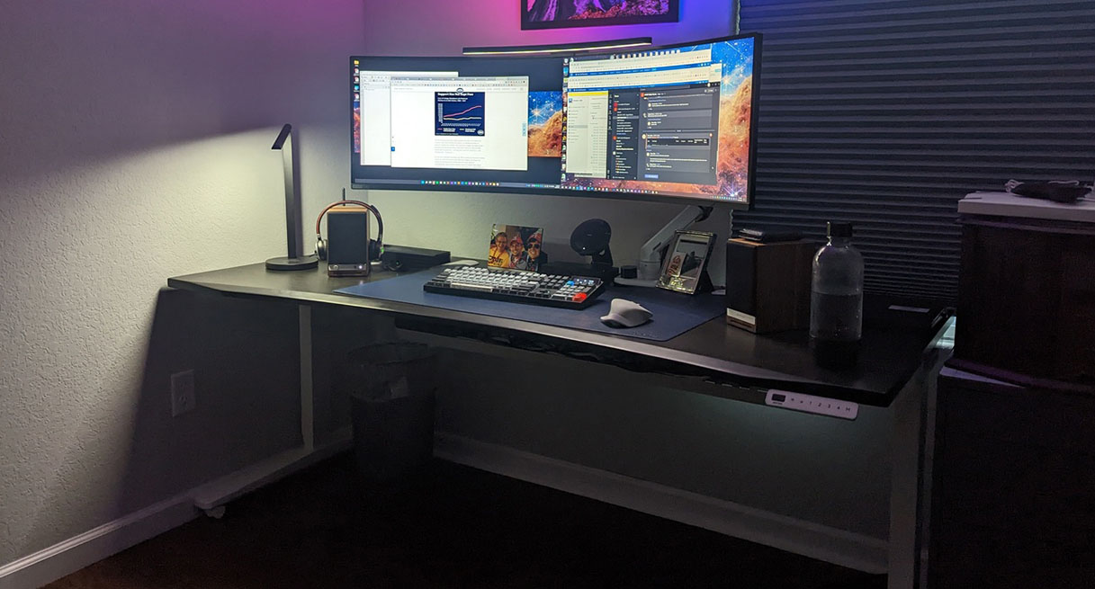 Black Bamboo Curve UPLIFT V2 Standing Desk