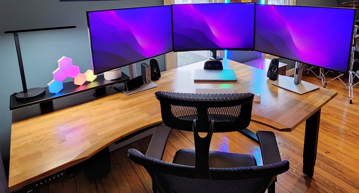 Curved Corner Standing Desk UPLIFT Desk