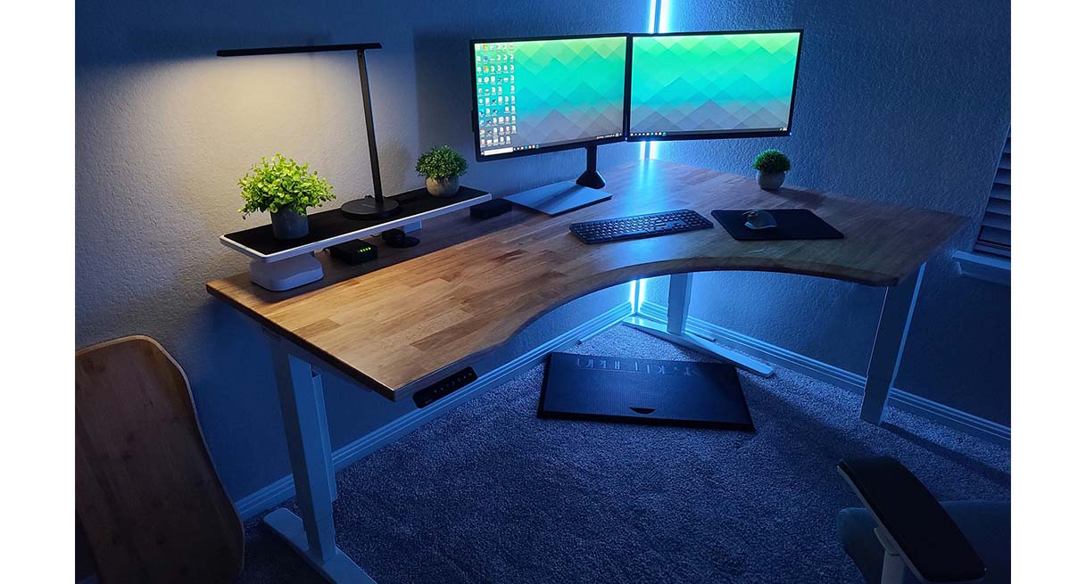 Curved Corner Standing Desk UPLIFT Desk