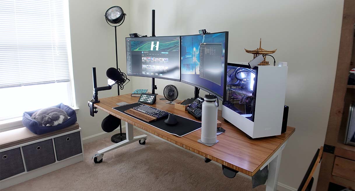 Dark Bamboo UPLIFT V2 Standing Desk