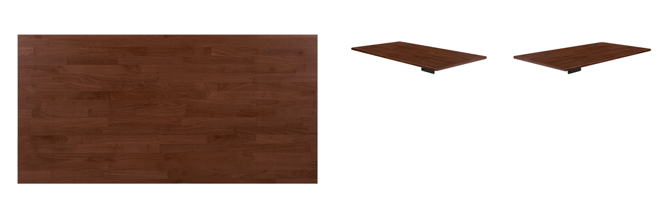 dark brown rubberwood solid wood desktop