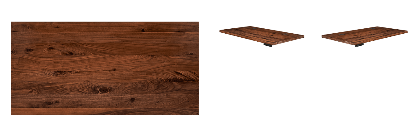 walnut wide plank solid wood desktop