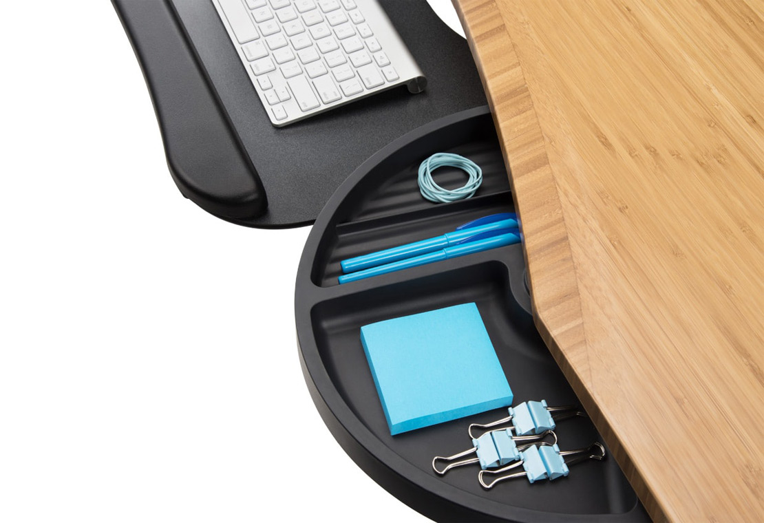 Office accessories include monitor arms, keyboard trays, storage, privacy panels, and wire management
