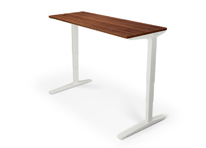 Top rated UPLIFT 24 inch Deep Height Adjustable Desk with white frame and Walnut Laminate Desktop