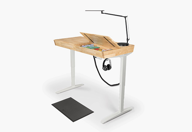 height adjustable crafting table with accessories