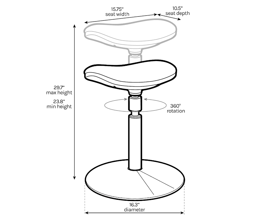 Crescent Saddle Stool UPLIFT Desk