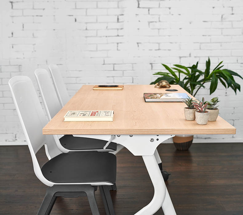 Two Flex Chairs paired with a Flip Top Table