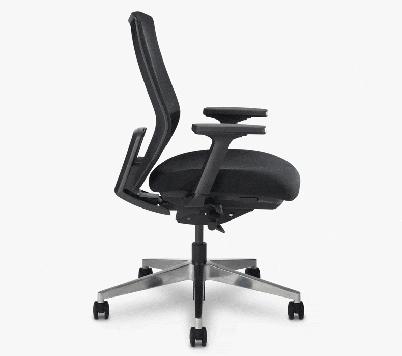 An animation showing the synchro-tilt mechanism on the Envoke Ergonomic Chair