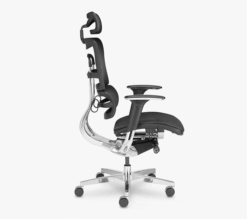 An angled view of the comfortably designed Intuition Ergonomic Chair. 