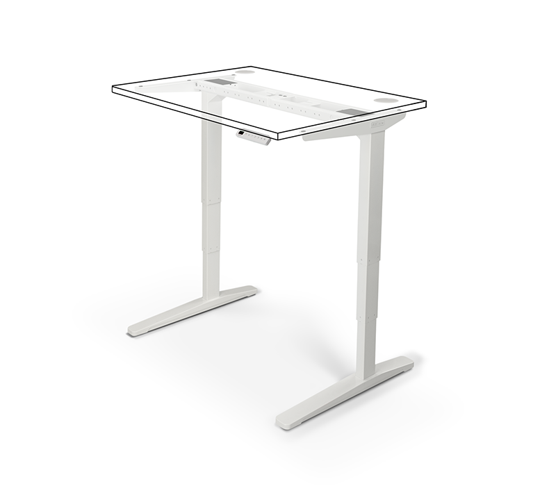 Clearance UPLIFT Standing Desk with white V2 Frame and Advanced Comfort Angled Keypad