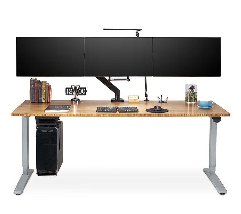 Clamp-On Triple Monitor Stand