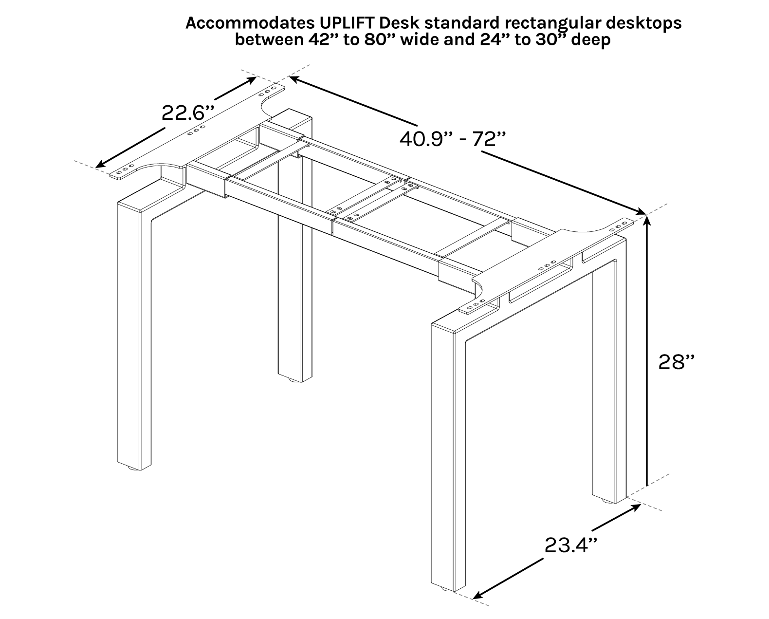 Seated Height 4-Leg Table by UPLIFT Desk