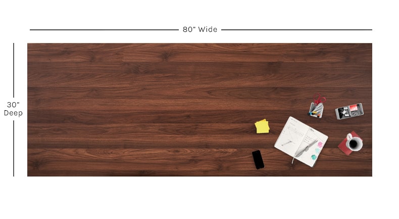 UPLIFT 80“ x 30“ Walnut Solid Wood Desktop