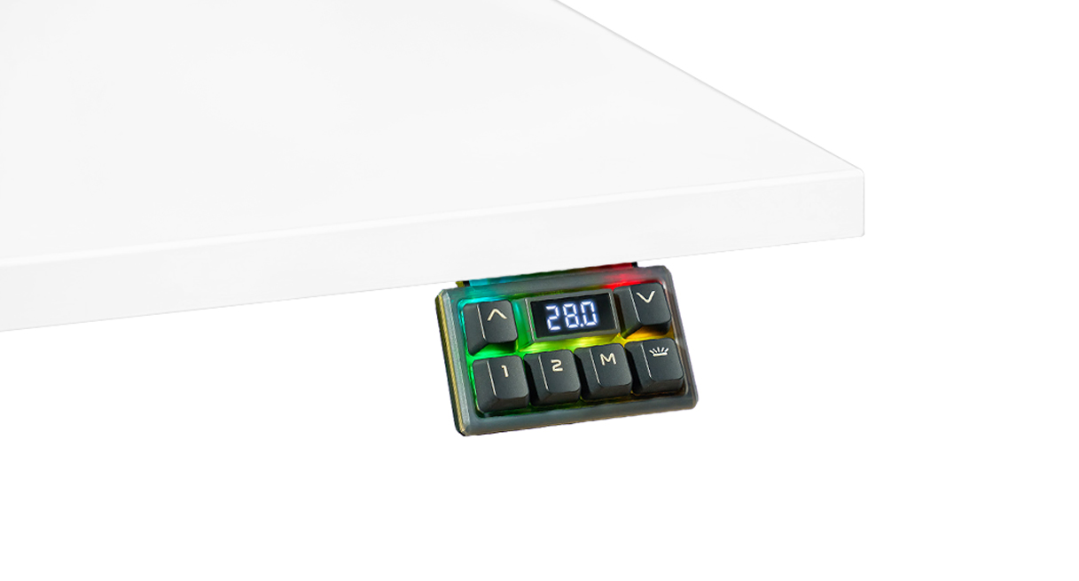 Move your desk to saved sitting and standing heights with a single press of a key on the Advanced RGB Gaming Keypad