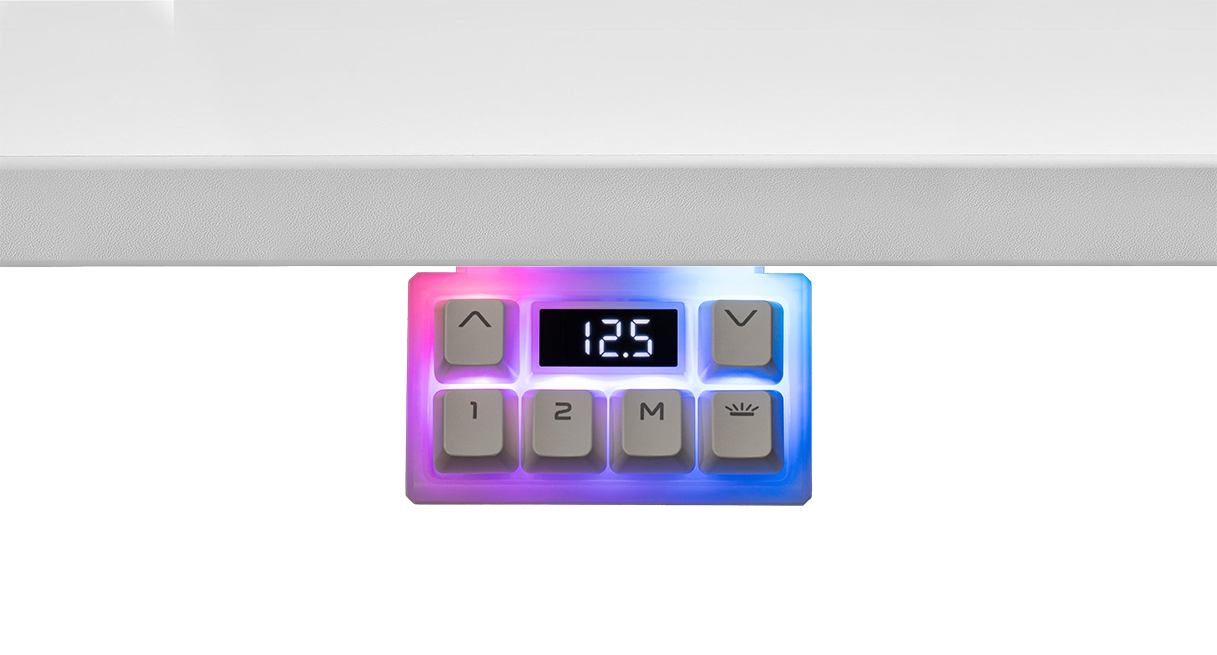 Move your desk to saved sitting and standing heights with a single press of a key on the Advanced RGB Gaming Keypad