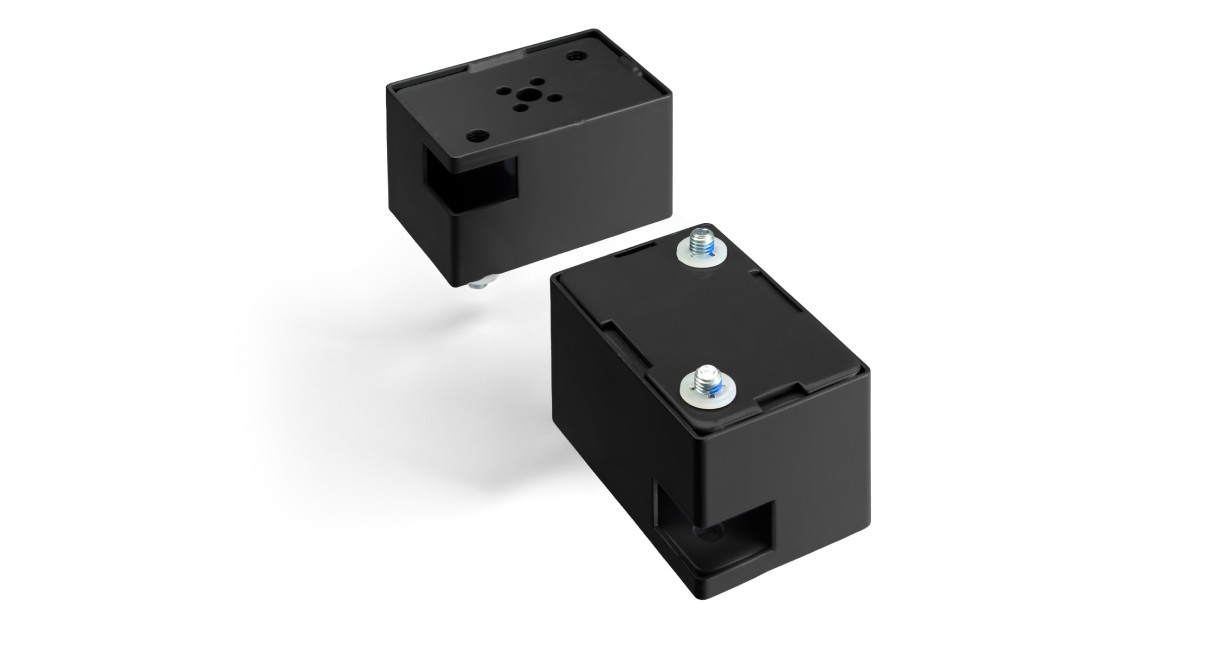 V3 XT Kit installed on an UPLIFT V3 Standing Desk leg with a matching powder-coat finish for a seamless look