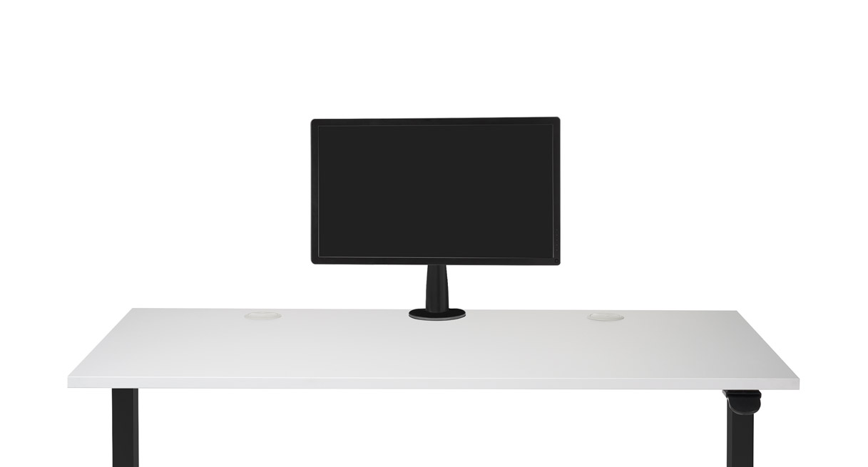 Clamping the arm on the back edge of a desk is the simplest and most common mounting method (Range-X shown)
