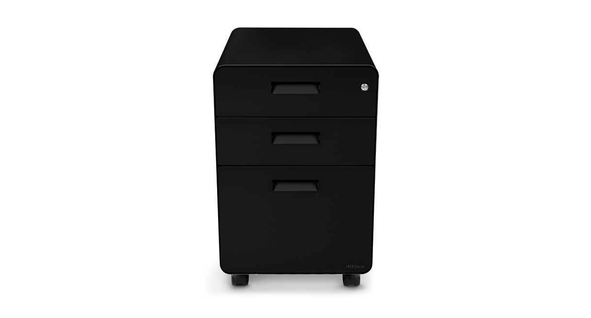 The 3-Drawer File Cabinet stores and secures personal items in a portable cabinet