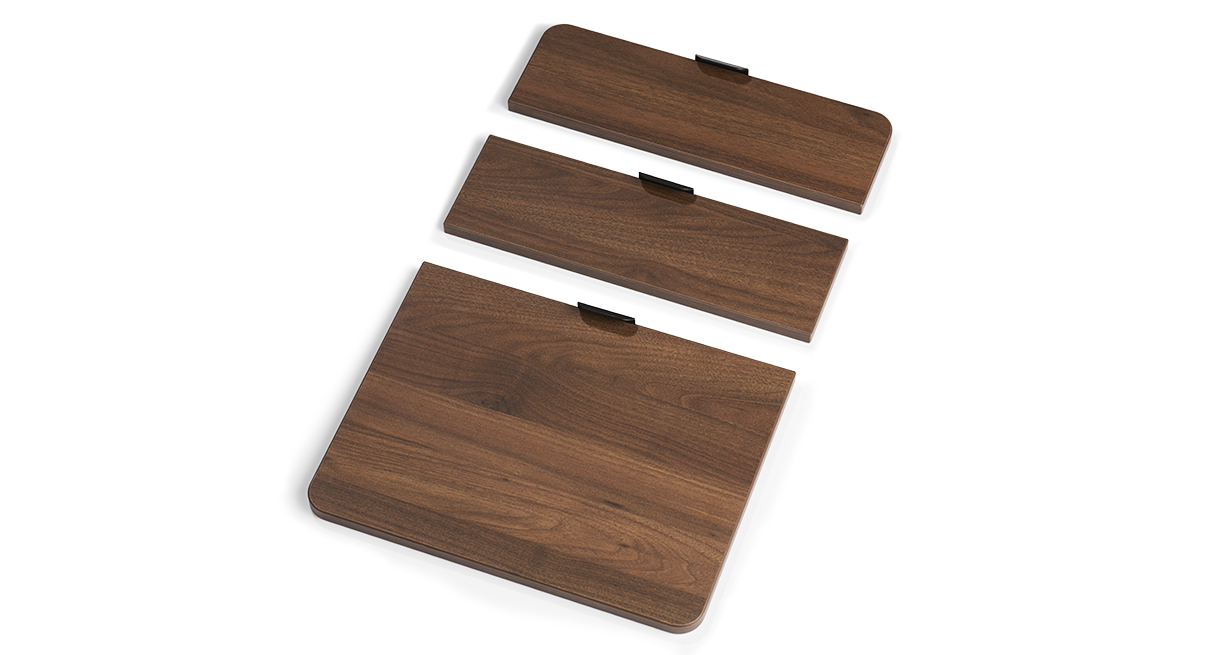 Industrial style 3-Drawer File Cabinet with Greenguard Gold certified walnut laminate Drawer Fronts