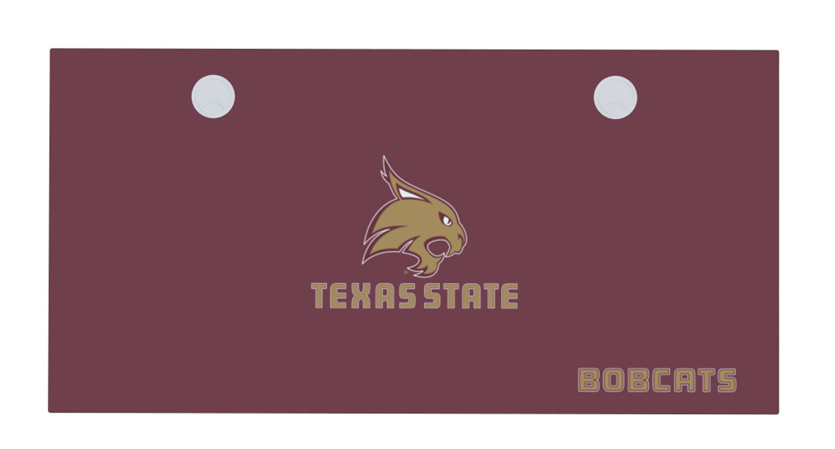 60" x 30" Maroon Texas State University Desktop with grommet covers