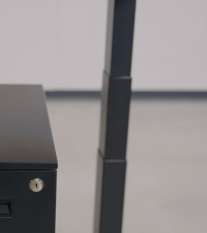 Uplift Standing Desk raising and lowering to demonstrate Anti-collision Sensor.